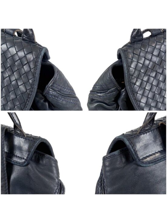 Bottega Veneta Drawstring Backpack Intrecciato Leather Navy main image 13
